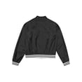 thumbnail image 4 of DPOIS Girls Boys Shiny Metallic Long Sleeve Bomber Jacket Coat Hip Hop Dance Top Black 12, 4 of 5