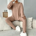 thumbnail image 4 of Aoujea Up to 50% off Womens Sweatsuits Plus Size Fashion Solid Color Fall And Winter Long Sleeved Comfortable Hooded Casual Pants Home Clothing Set on Clearance, 4 of 9