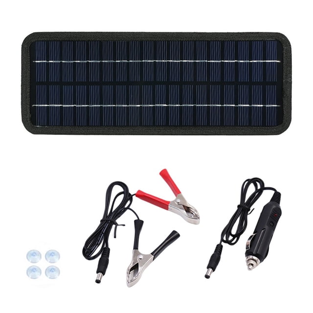 MYG for 12V 20W Portable Solar Panel Charger for Car Motorcycle Battery Maintenance with Reverse Discharge Protection, Suction Cups and Clips, Weather-Resistant ABS Construction