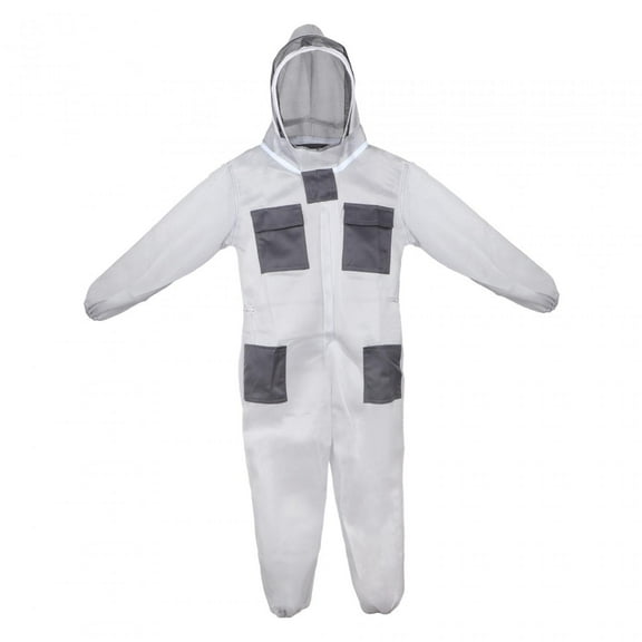SunniMix Bee Keeper Outfit Gray Clothing Long Sleeve with Fencing Beekeeper Suit L 165 to 172cm