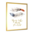 thumbnail image 2 of Designart 'Your VIbe Attracts Your Tribe Two Feathers ' Bohemian & Eclectic Framed Art Print, 2 of 4