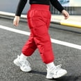 thumbnail image 6 of Toddler Boys Quilted Snow Pants Warm Elastic Waist Straight Leg Baggy Kids Winter Pants Red 4 T, 6 of 6