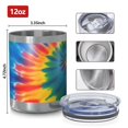 thumbnail image 3 of 12oz Tumblers Rainbow Tie Dye Mandala Pattern Vacuum Insulated Stainless Steel Travel Tumbler Cups Mug with Lid and Straw for Beer,Coffee,Beverages with Cleaning Brush for Cold & Hot Drinks, 3 of 5