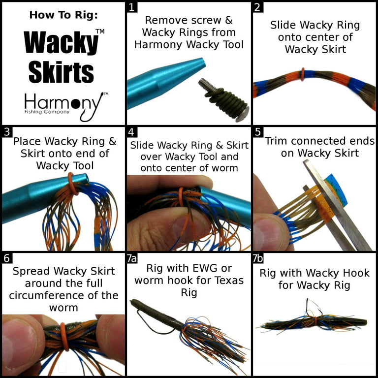 Wacky Skirts 10 Pack 5 inch Skirts for Texas, Neko, Wacky Rigged Senko  Worms for Bass Golden Shiner 