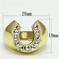 thumbnail image 3 of Eternal Sparkles Men's CZ Clear Stone Horseshoe Horse Equestrian Novelty Fashion Statement Ring - Gold, 3 of 5