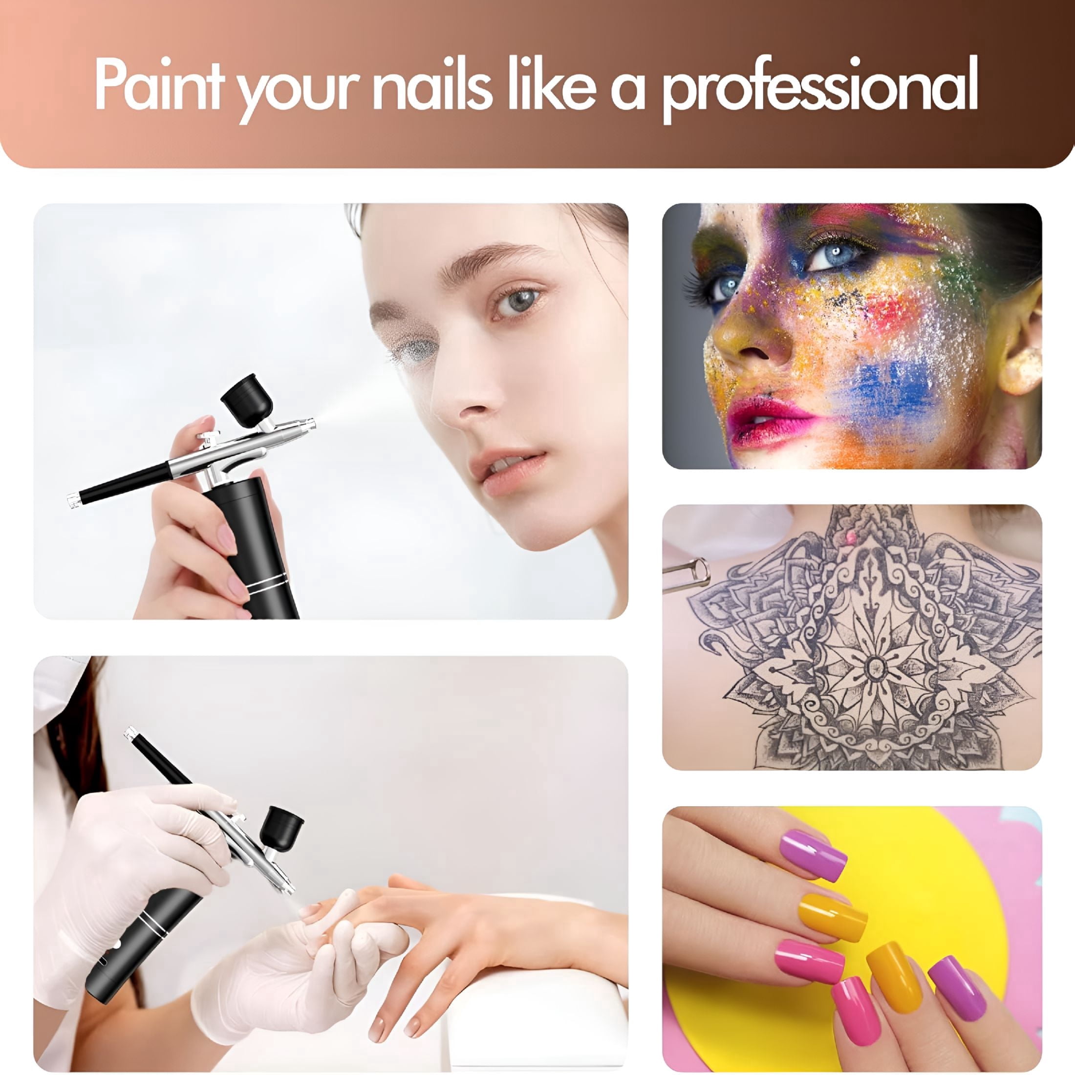 EXLEAF 2026 New Airbrush Kit with Compressor Portable Airbrush Air Brush Kit with Air Compressor Airbrush for Nails Airbrush Compressor High Pressure Nail Airbrush Machine Handheld Mini Air Brush Kit