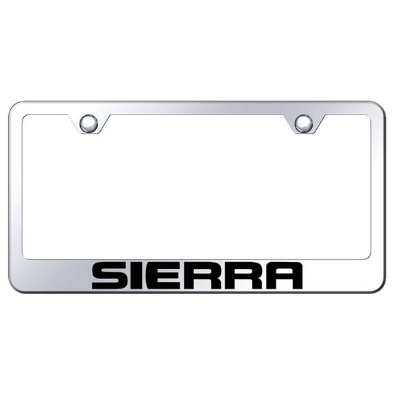 GMC Sierra Laser Etched Logo Stainless Steel License Plate Frame (Chrome)