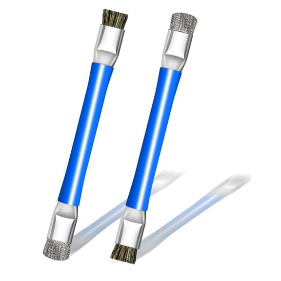 ESD Safe Anti-Static IC Cleaning Brush Tool -Double Head Motherboard Hard Brush for IC Glue Removal,PCB Cleaning,Repair,2 pcs * fiberglass scratch pen,As Shown