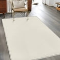 thumbnail image 3 of Cream Solid Color Area Rugs Collection 4'x6', Aesthetics Contemporary Luxury Non Slip Indoor Rectangle Throw Runner Rug Floor Mat Carpet for Living Room Dining Table Bedroom Nursery, 3 of 9