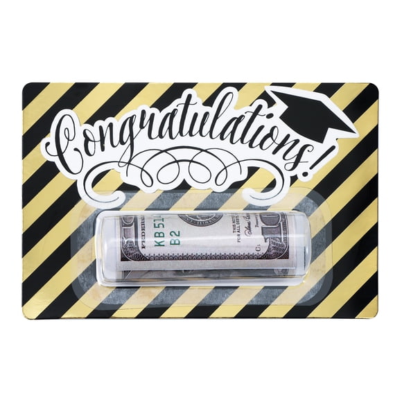 Congratulations Money Holder, Black and Gold, Graduation by Way To Celebrate