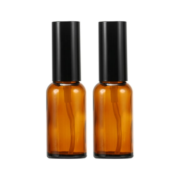 Unique Bargains 2pcs Fine Mist Spray Bottle Small Glass Spray Bottle 1oz Spray Bottle Amber 4.29" H x 1.30" W