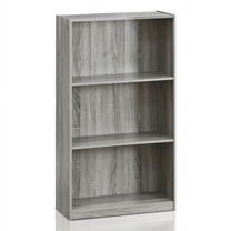 Basic 3-Tier Bookcase Storage Shelves, French Oak Grey