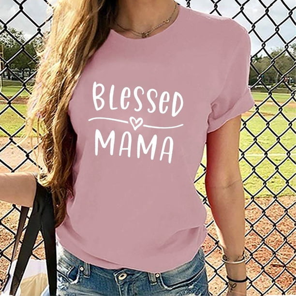 Fiudx Ropa de Mujer Camiseta Holgada Estampada con Cuello Redondo y Manga Corta para Mujer