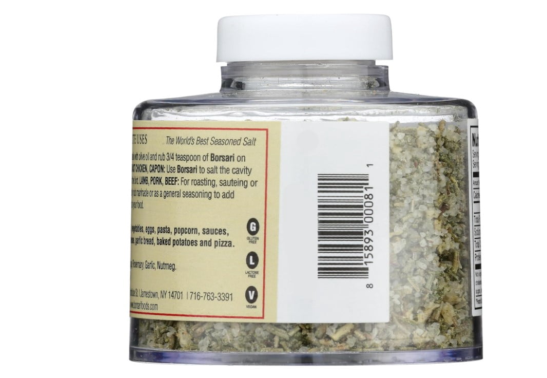 Borsari Tuscan Rosemary Sage Seasoning Salt, 3.2 Oz - Pack Of 3
