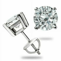 2Ct Round Cut Lab Created Diamond Solitaire Stud Earrings 14K White Gold Plated