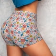 thumbnail image 4 of Balery Floral Ditsy Pantalones cortos de entrenamiento estampados para mujer, sin costuras, ajustados, para gimnasio, yoga, correr, deportes, ejercicio activo, fitness.-Medium, 4 of 8