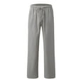thumbnail image 4 of Womens Travel Pants Solid Color Loose Pants With Pockets Elastic Belt Waist Long Trousers Soft Cotton Blends Casual Pants For Spring Summer Autumn 2Xl Pants For Women, 4 of 7