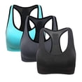 thumbnail image 2 of 3PC Women Racerback Sports Bras - High Workout Activewear Bra, 2 of 9