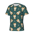 thumbnail image 5 of Vsdgher Cute Shiba Print Men's Dry Fit Mesh Athletic Shirts Moisture Wicking Tennis T-Shirt Tops, 5 of 9