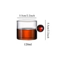 thumbnail image 2 of 60/120ml Glass Coffee Tea Mug Clear/Atomized Glass Cup with Sphere Ball Handle, 2 of 6