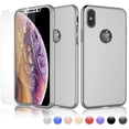 thumbnail image 1 of Cases for Apple iPhone XS Max / iPhone XS / iPhone XR / iPhone X, Njjex Ultra Thin Hard Slim Case Full Protective With Tempered Glass Screen Protector Case Cover -Sliver, 1 of 4
