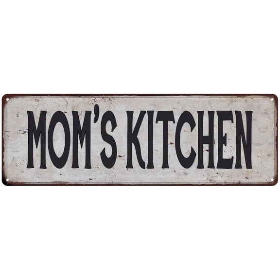 MOM'S KITCHEN Vintage Look Rustic 6x18 Metal Sign Chic Retro 106180035137