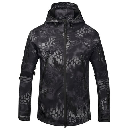 RYDCOT Camouflage Winter Coat for Men Military Tactical Jackets Softshell Warm Fleece Hooded Coat Outdoor Hiking Hunting Jacket with Pockets Sale or Clearance