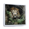 thumbnail image 2 of Designart "Jungle Lion in Grey and Green" Animals Framed Wall Art - Traditional Grey Lion Entryway Framed Wall Art Print, 2 of 6