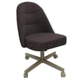 thumbnail image 2 of M-235 Dinette Swivel Metal Caster Chairs - Clear Glass - Sanora Brown - Beige, 2 of 3