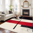 thumbnail image 2 of Red Black Color Block Area&nbsp;Rug 5x7ft Dark Style Non-Slip&nbsp;Washable Square&nbsp;Rugs Soft Felt Indoor Floor Mat for Bedroom Kitchen Living Room Bathroom, 2 of 9