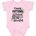 thumbnail image 3 of Inktastic Happy Birthday to the Sweetest Sister in the World Girls Baby Bodysuit, 3 of 5