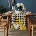 thumbnail image 2 of Yellow Sunflower Table Runner - 48 Inch Long, Kitchen Dining Table Runner Dresser Scarves, Spring Summer Bee Gnomes Black Plaid Farmhouse Decor for Coffee Tables Wedding Party Banquet, 2 of 8