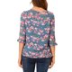 thumbnail image 3 of CAMISAS DE MUJER INSPIRE CHIC CON MANGAS 3/4 Y HEMBRAS RIZADAS DE CHIFFON FLORAL EN GRIS AZUL -1, 3 of 7