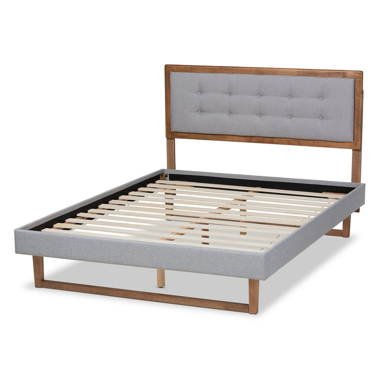 Baxton Studio Livinia Modern Transitional Light Grey Fabric Upholstered and Ash Walnut Brown Finished Wood Queen Size Platform Bed Baxton Studio Livinia Modern Transitional Light Grey Fabric Upholstered and Ash Walnut Brown Finished Wood Queen Size Platform Bed