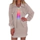 thumbnail image 1 of Cárdigan de cuello vuelto de manga larga de Color sólido a la moda para mujer, vestido informal de un solo pecho, conjunto de dos piezas Wmkox8yi bvn3935, 1 of 6