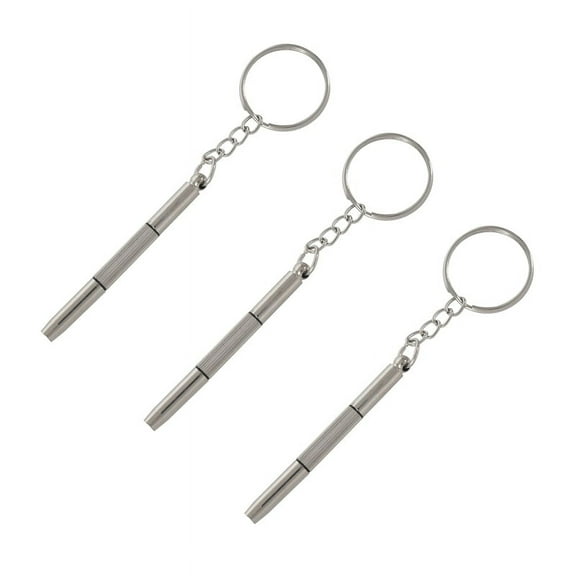 3X 3In1 Mini Alloy Screwdriver Key Ring Watch Glasses Repair Tool