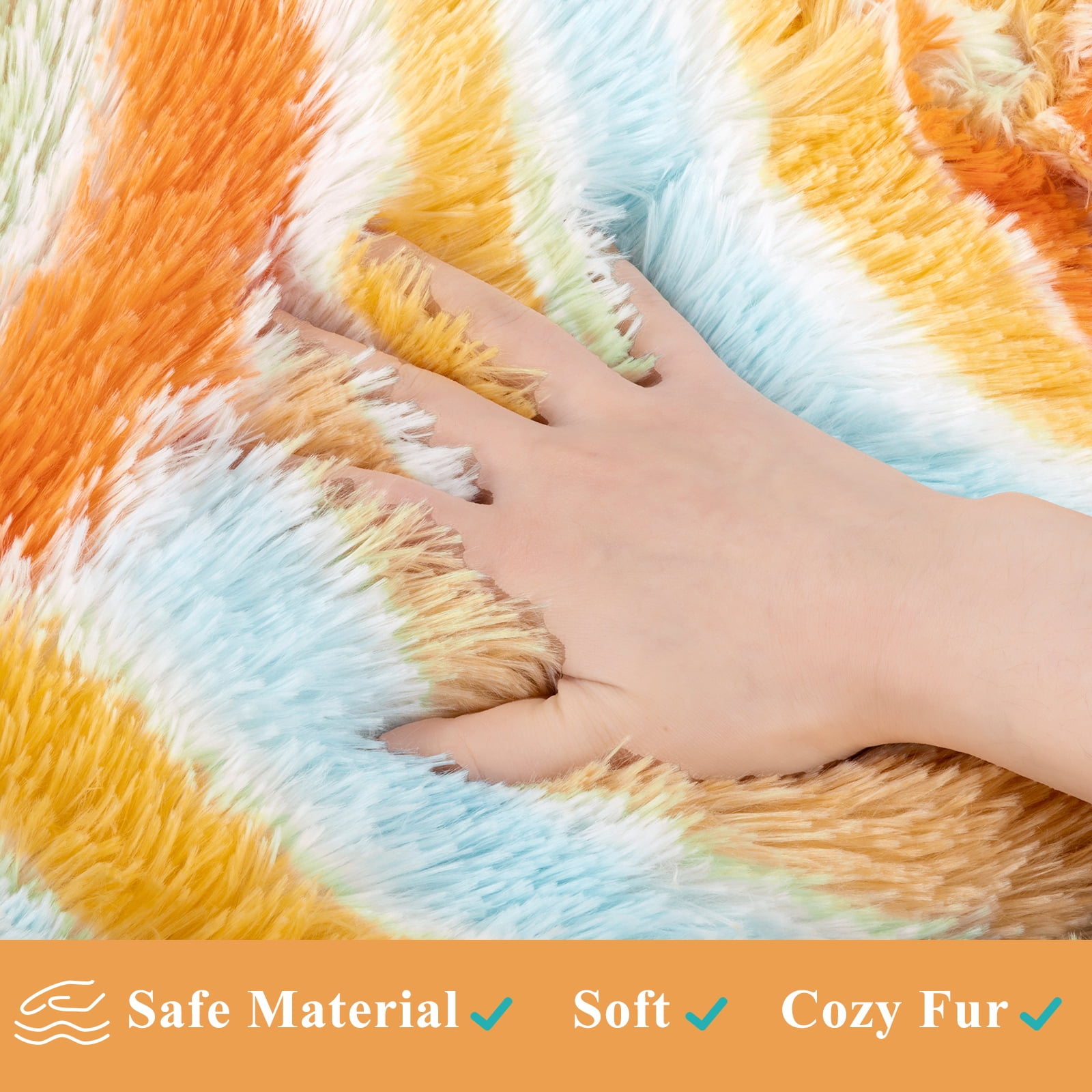 Vaukki 30"Dog Bed with Non Slip Bottom,Soft Warm Faux Fur Pet Bed,Comfortable Donut Round Plush Dog and Cats Beds,Orange