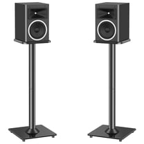 HOMOUNT Floor Speaker Stands, 31" Height Satellite & Bookshelf Speaker Stands, Floorstanding Shelf Speaker Stand, 1 Pair, Each Hold Up to 22lbs, with Glass Base