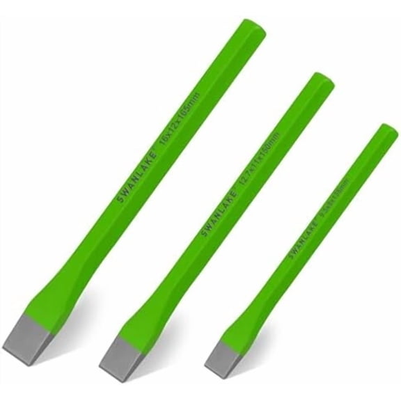 3-Piece Heavy Duty Cold Chisel Set, 3/8-Inch, 1/2-Inch, 5/8-Inch Premium Metal Chisels, Heavy Duty Carbon Steel Chisel Set for Carpentry, Masonry, Woodworking, Stone Chisels$$Tools & Hardware Other