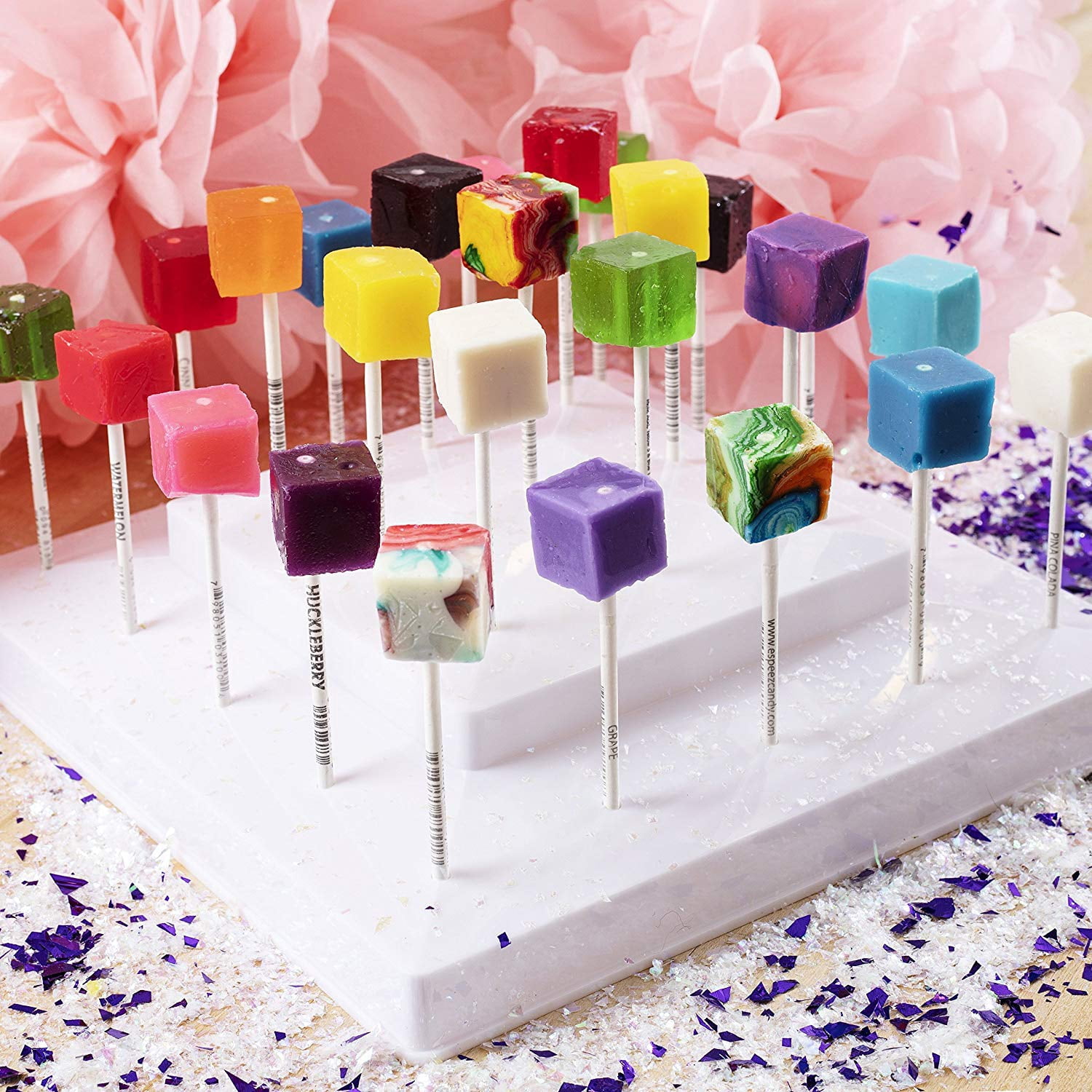 Hard Candy Cube Lollipop Suckers Individually Wrapped Flavored Sucker Pack By Espeez For Candy Buffet Weddings Decorations Old Fashioned Square Party Pops In Bulk Assorted Flavors 24 Walmart Com Walmart Com