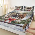 thumbnail image 3 of Homewish Galloping Horse Full Size Sheets 4-Piece for Teens Boys Girls,Merry Christmas Breathable Bed Sheets,Red Bowknot Lightweight Sheet Sets,Luxury Bedroom Decor, 3 of 7
