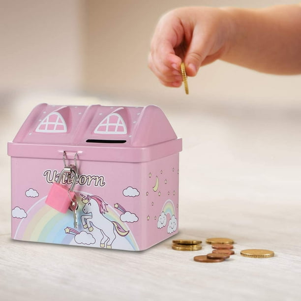 Tirelire pour Enfant  Tirelire Licorne fond Rose