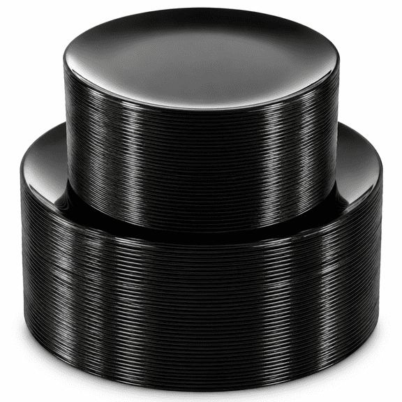 Black Heavy Duty Disposable Plastic Plates Set, 50 Dinner 50 Dessert/Salad for Parties