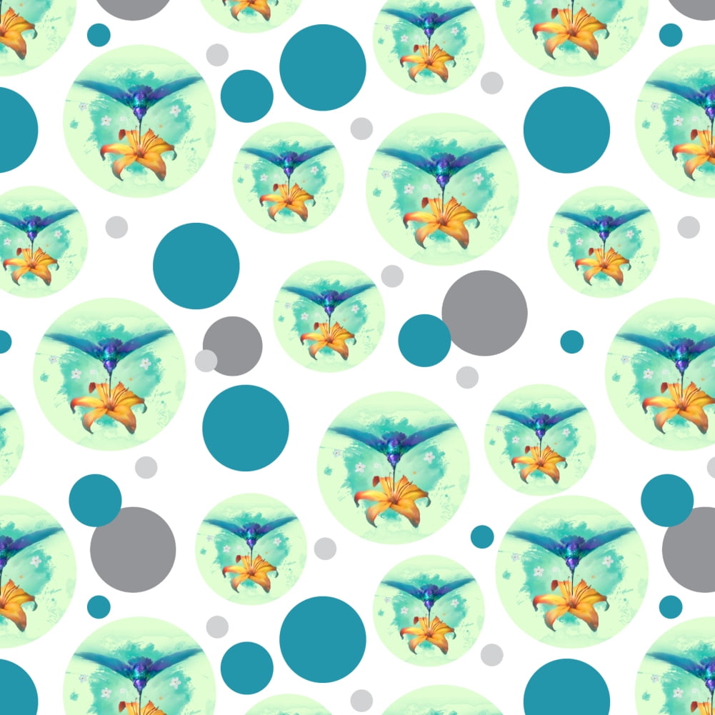 Sheet of Quirky Designer Hummingbirds and Honeysuckle Gift Wrap Wrapping Paper 