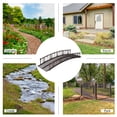 thumbnail image 2 of Kinbor 8ft Outdoor Metal Garden Bridge, Garden Arch Footbridge W/ 2 Safety Patterned Siderails, Dark Blonde, 2 of 8