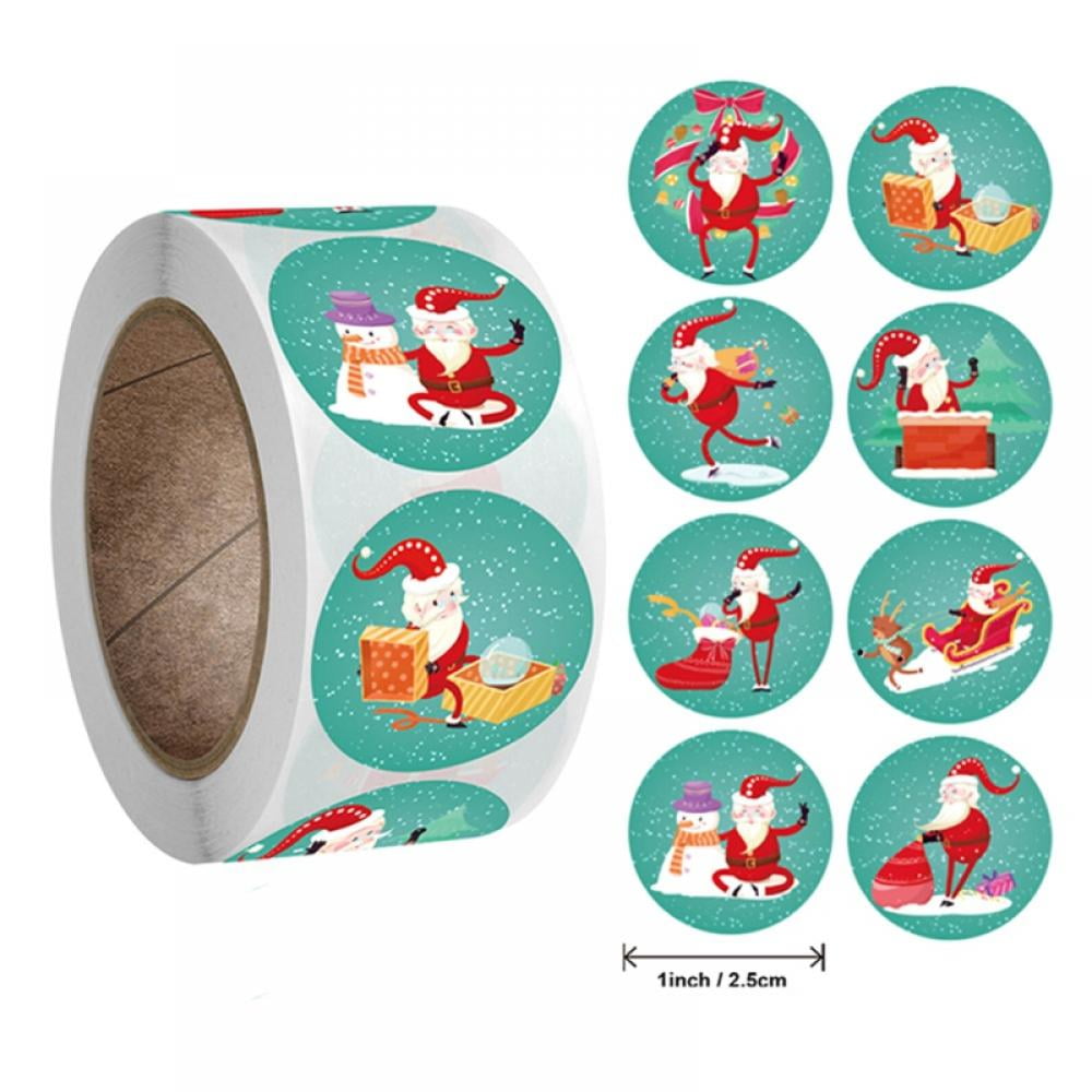 TINKER Envelope Adhesive Sticker Labels Roll, Exquisite Self-adhesive Waterproof Round Christmas Tags, Cards Boxes Gift Seals Ornament