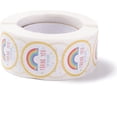 thumbnail image 2 of 2 Roll 500pcs 25mm Round Thank You Theme Paper Stickers Self Adhesive Roll Sticker Labels for Envelopes Mailers and Bags Rainbow Pattern, 2 of 4