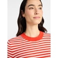 thumbnail image 5 of Time and Tru Women's Striped Pointelle Pullover Sweater with Long Sleeves, Midweight, Sizes XS-XXXL, 5 of 6