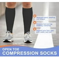 thumbnail image 2 of 3 Pairs Open Toe Medical Sport Compression Socks - 15-20mmhg Graduated Knee-High Support for Men & Women, Ideal for Soccer, Running, and Nurses, 2 of 7