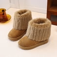 thumbnail image 4 of OGLCCG Boys Girls Snow Boots Suede Winter Warm Faux Fur Lined Slip On Outdoor Winter Shoes for Toddler/Little Kid/Big Kid Size 3-11, 4 of 7